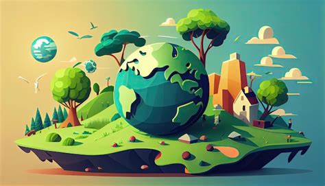 Premium Photo | Vector cartoon world environment Earth Day the ...