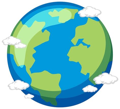 Premium Vector | Earth cartoon with cloud cover