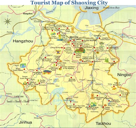 Shaoxing Attractions Map, Shaoxing Roads Map