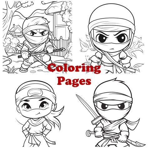 Little Ninja Coloring Pages, Cute Ninja Coloring Sheets, Ninja Coloring ...