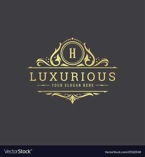 Luxury logo monogram crest template design Vector Image