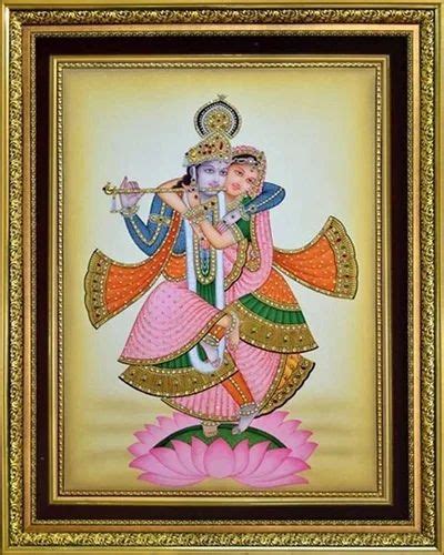 Glossy Classical Radha Krishna Canvas Painting, Size: 14x18 Feet (hxw ...