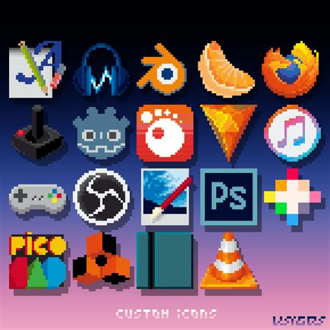 Custom desktop icons (25x25 each) : r/PixelArt