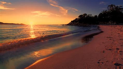 1366x768 Sea Sunset Beach Sunlight Long Exposure 4k 1366x768 Resolution ...