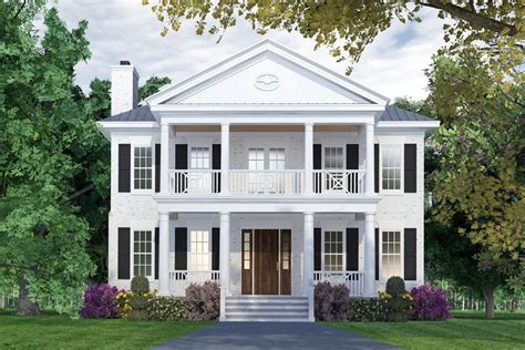 Two Story Colonial House Plans With Columns - Yi Home Design