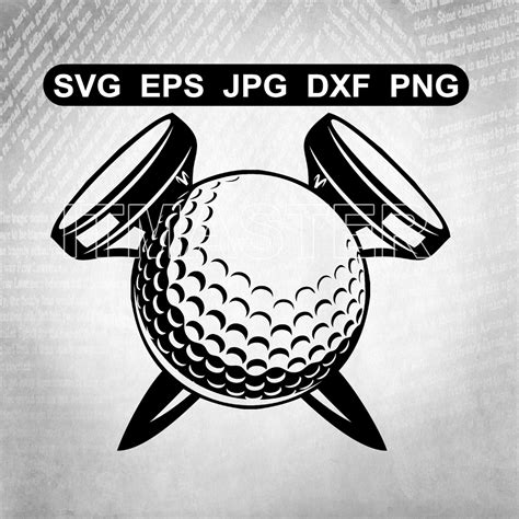 Golf ball with crossed tee tournament golfing sports Svg | Etsy