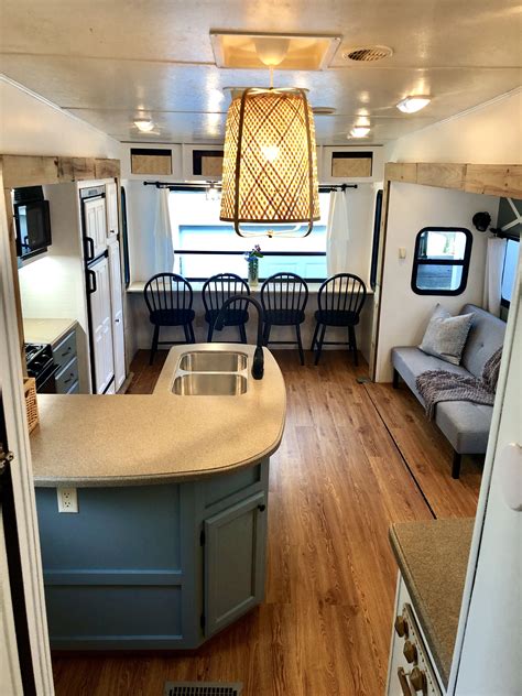 Fifth wheel renovation | Airstream living, Room makeover, Rv kitchen