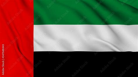 uae flag is waving 3D animation. United Arab emirates flag waving in ...