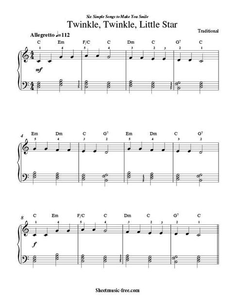 Twinkle Twinkle Little Star Piano Notes Abc - change comin