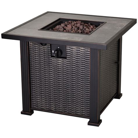 Outsunny 30" 50,000 BTU Outdoor Patio Backyard Gas Fire Pit Table with ...