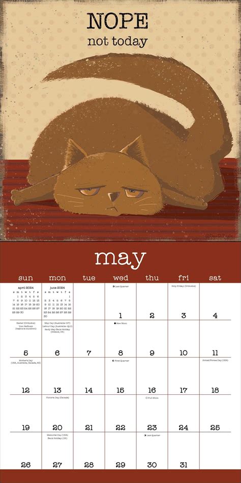 Printable Cat Calendar 2024 - Kai Carolee