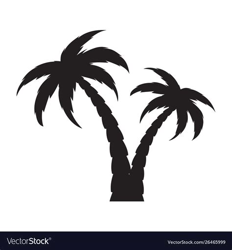 Simple palm tree silhouette Royalty Free Vector Image