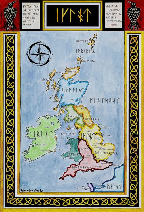 Danelaw Map Runic Map of Anglo-saxon Britain - Etsy