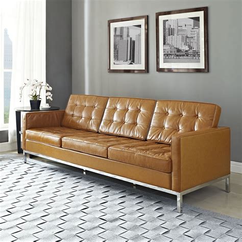 Florence Style Leather Loft Sofa | Zin Home