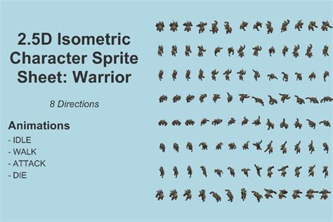 2.5D Isometric Character Sprite Sheet: Warriors | 2D Characters | Unity ...