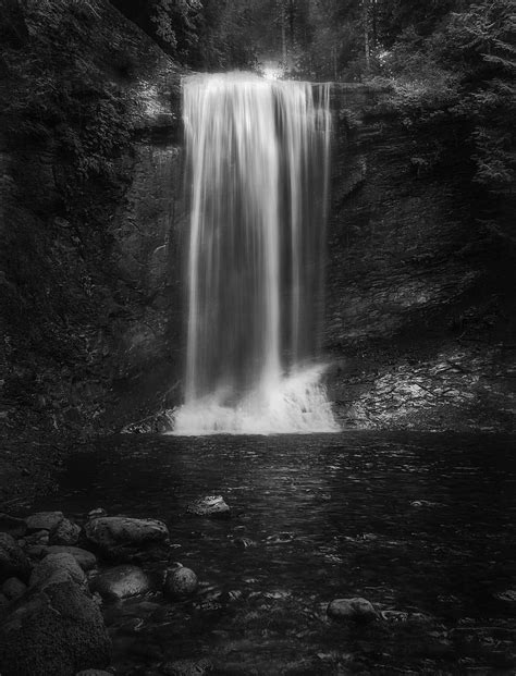 Online crop | HD wallpaper: waterfall, monochrome, black and white ...