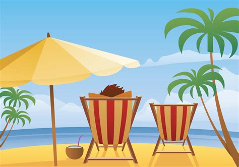 Summer Beach Landscape Vector - Download Free Vector Art, Stock ...