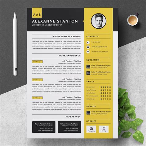 Resume Template / CV Design Template | Resume design template, Cv ...