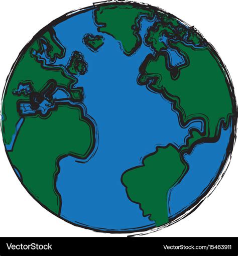 Global world earth map round Royalty Free Vector Image