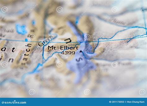 Shallow Depth of Field Focus on Geographical Map Location of Mount ...