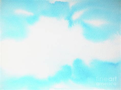 Watercolor Blue Sky Painting by Benjavisa Ruangvaree