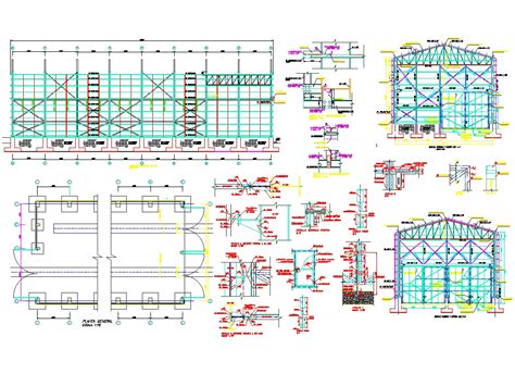 Steel structure warehouse in AutoCAD | CAD download (1.05 MB) | Bibliocad