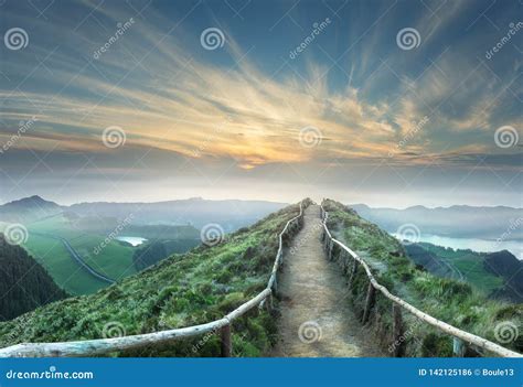 Mountain Landscape Ponta Delgada Island, Azores Portugal Stock Photo ...