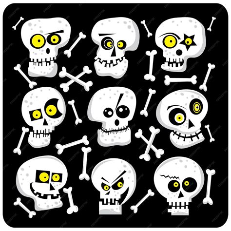 Premium Vector | Funny skull collection