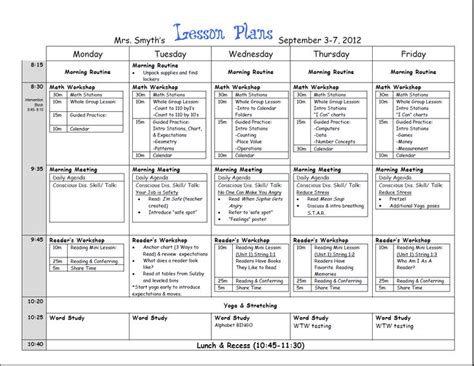 Weekly Lesson Template | Common Core Lesson Plan Template | Weekly ...