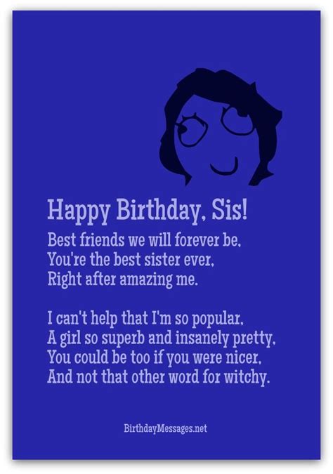 birthday poem for sister funny - Supras Column Image Archive