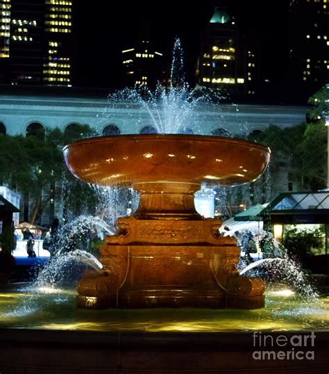 Bryant Park Fountain Photograph by Terry Weaver - Fine Art America