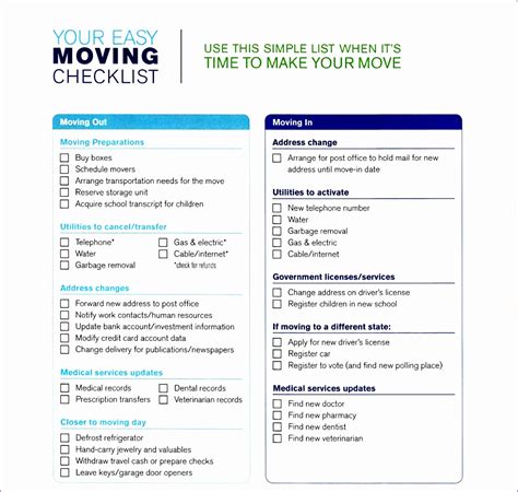 Office Move Checklist Template