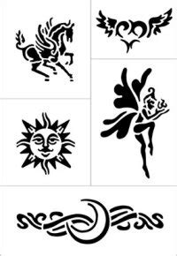 Fantasy mystical tattoo stencil sheet