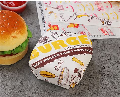 Food Grade Grease Proof Custom Logo Printed Butter Hamburger Packaging ...