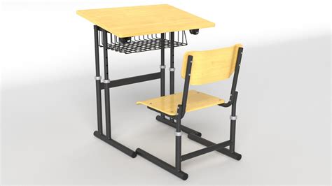 3D School Table And Chair Model - TurboSquid 1883909