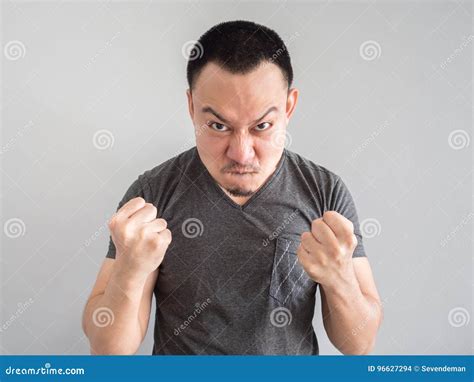 Angry Face of Asian Man Portrait. Stock Photo - Image of person, people ...