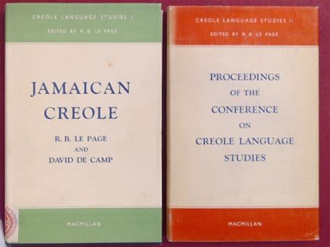 Creole language studies. Volume I + II. Volume I : Jamaican Creole : an ...