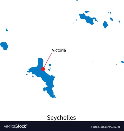 Detailed map of seychelles and capital city Vector Image