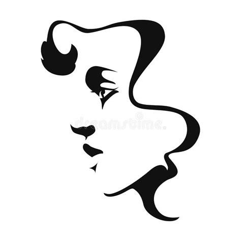 Black and White Icon Silhouette of a Girl Logo. Stock Vector ...