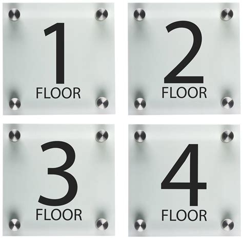 Stairwell Floor Level Signs | 6" x 6" Acrylic Panels