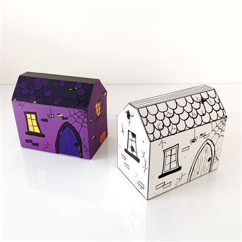 Haunted House Paper Craft Activity, Printable Halloween House ...