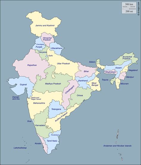 India Map With States Only