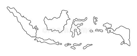 Indonesia Outline Map Vector Illustration Stock Vector - Illustration ...