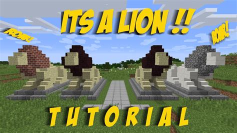 Minecraft Lion Statue Tutorial - YouTube