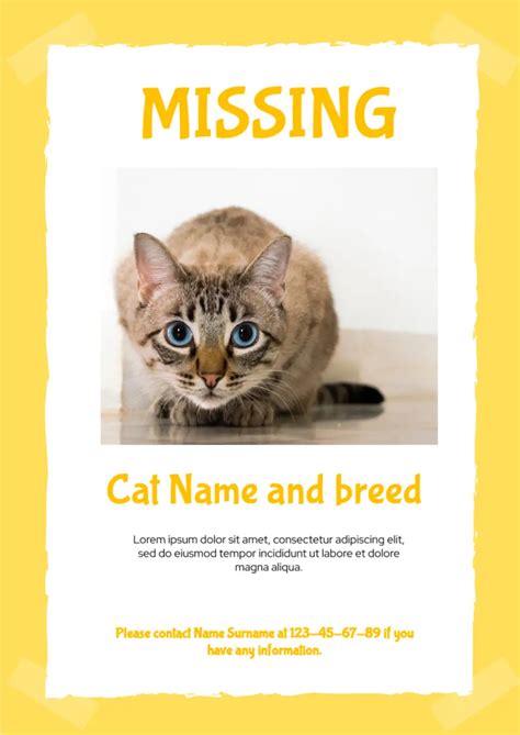 Lost Cat Poster Template | Compatible With Google Docs