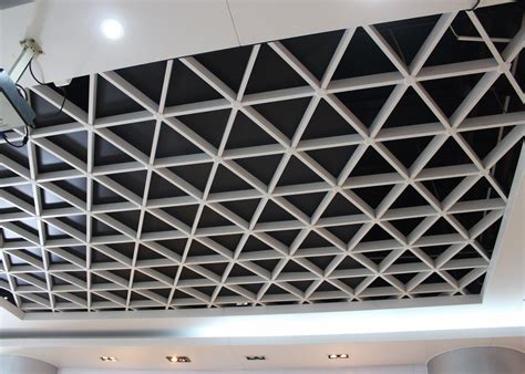 Wide Suspension Grid Metal Ceiling , Grille Open Cell Ceiling Tiles