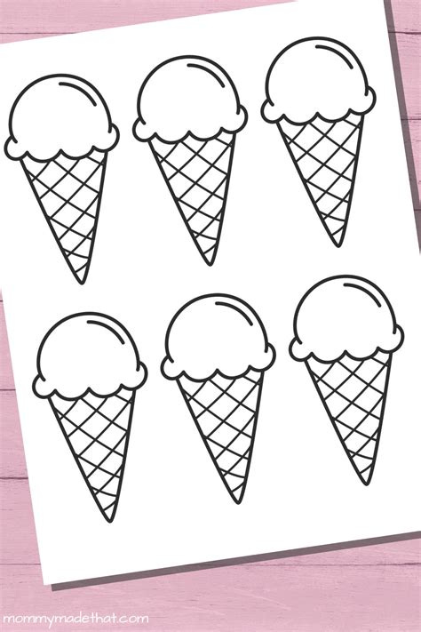 Ice Cream Outline Printable