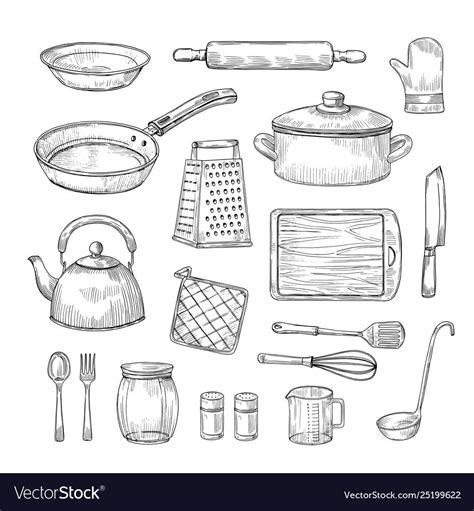 Kitchen Utensils Drawing Easy – Warehouse of Ideas