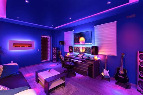 Gaming Bedroom With Led Lights