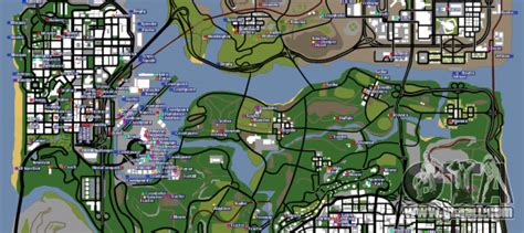 Map showing the location of vehicles in GTA San Andreas